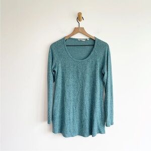 Soft Surrondings Women's Pullover Light Long Sleeve Sweater Teal Green Medium